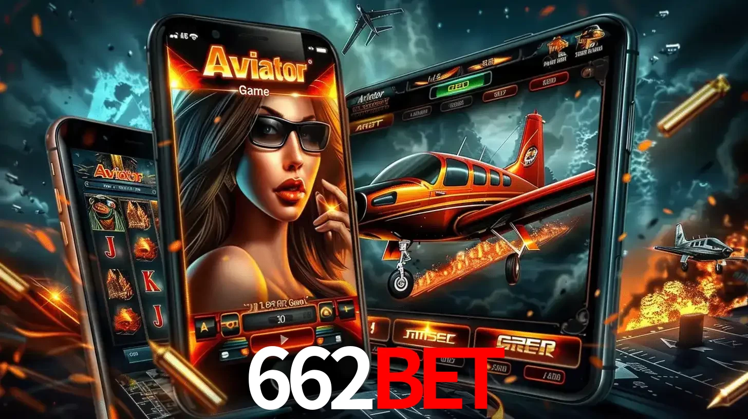 O popular jogo de apostas Aviator exibido em vários celulares e tablets, mostrando a interface emocionante e a ação de voo disponíveis para jogar agora no 662bet.